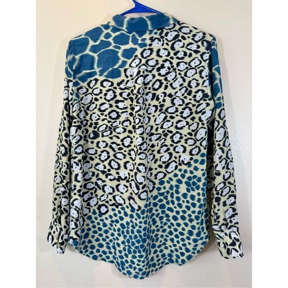 NWOT Equipment Femme Womens 100% Silk Button Down Animal Print Blouse Small - Picture 5 of 11
